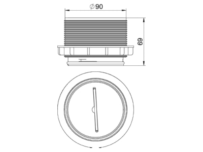Dimensional drawing 2 OBO TUK V 7011 Tube cable outlet