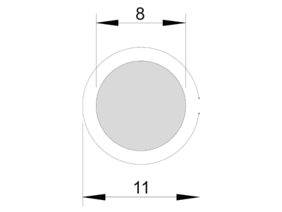 Mazeichnung 1 OBO RD 8 PVC Rundleiter mit PVC Mantel