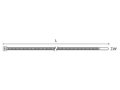 Dimensional drawing Hellermann Tyton MCT 120R Cable tie 7 6x387mm blue