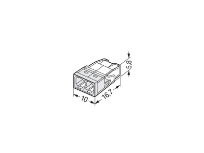 Mazeichnung WAGO 2273 202 Schraubenlose Verbindungsklemme 2x 0 5 2 5  weiss 