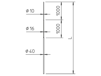 Ma�zeichnung 1 OBO 101 3B 4500 Fangstange f Dreibeinstativ