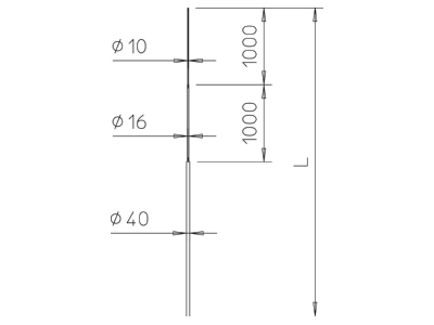 Ma�zeichnung 2 OBO 101 3B 4500 Fangstange f Dreibeinstativ