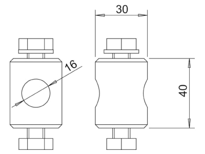 Ma�zeichnung 2 OBO 101 BB 16 Iso Combi Befestigungsbolzen