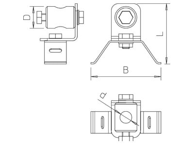 Ma�zeichnung 1 OBO 101 R 16 Iso Combi Rohrbefestigung