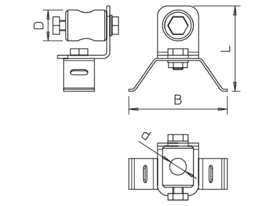 Ma�zeichnung 2 OBO 101 R 16 Iso Combi Rohrbefestigung