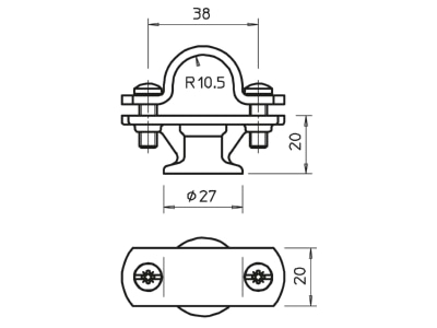 Ma�zeichnung 1 OBO 113 Z 20 Halter f Isolierstange