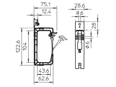 Dimensional drawing 1 OBO 2031 40 Cable guide for 40 cables 3x1 5mm 
