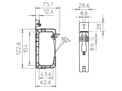 Dimensional drawing 2 OBO 2031 40 Cable guide for 40 cables 3x1 5mm 