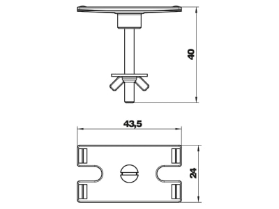 Dimensional drawing 1 OBO DBZ BST Socket outlet strip brown
