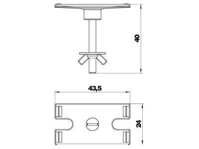 Dimensional drawing 2 OBO DBZ BST Socket outlet strip brown