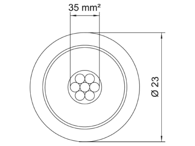 Dimensional drawing 1 OBO isCon Pro  75SW 100m Wire for lightning protection 23mm isCon 750 SW 100m
