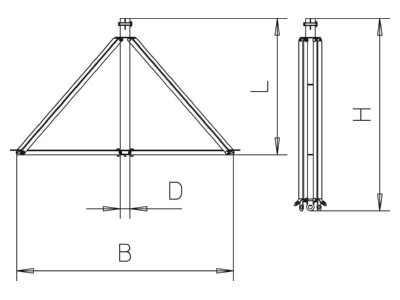 Ma�zeichnung 1 OBO isFang 3B 100 Dreibeinstativ f isol  Fangmast