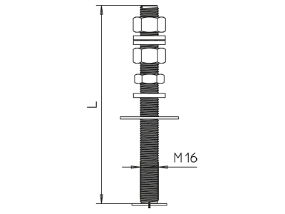 Ma�zeichnung 1 OBO isFang 3B G1 Gewindestange f 1 Betonstein