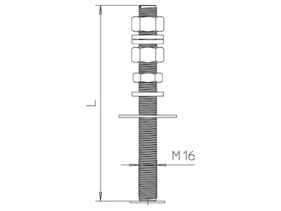 Ma�zeichnung 2 OBO isFang 3B G1 Gewindestange f 1 Betonstein