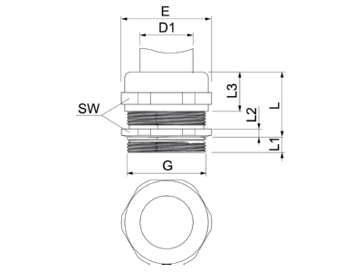 Ma�zeichnung 3 OBO V TEC VM40 EMV Kabelverschraubung