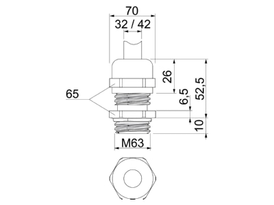 Ma�zeichnung 2 OBO V TEC VM63 EMV Kabelverschraubung