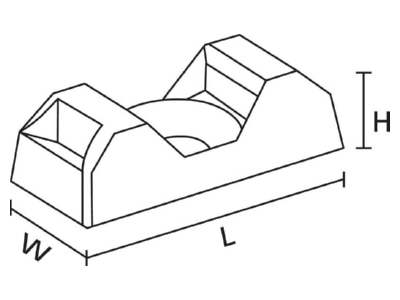 Dimensional drawing 2 Hellermann Tyton CTQM5 PA66 BK C1 Mounting element for cable tie
