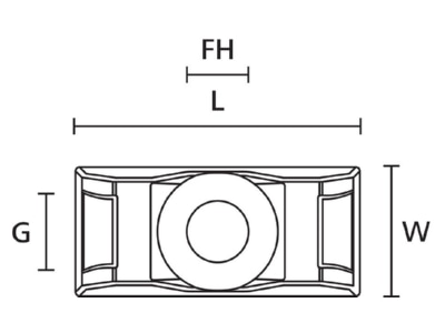 Dimensional drawing 3 Hellermann Tyton CTQM5 PA66 BK C1 Mounting element for cable tie