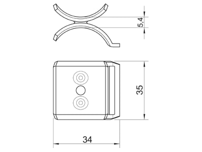 Ma�zeichnung 2 OBO 2058 M2 28 A2 Doppelwanne 22 28mm