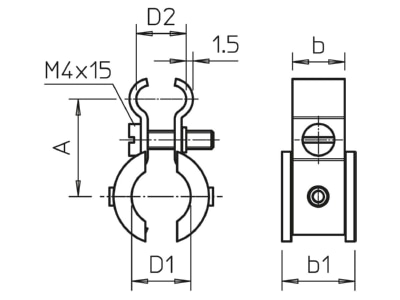 Ma�zeichnung 1 OBO 4021 K 6 13 A4 Spanndrahtschelle 6 13mm