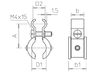 Ma�zeichnung 2 OBO 4021 K 6 13 A4 Spanndrahtschelle 6 13mm