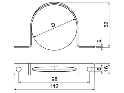 Dimensional drawing 3 OBO 605 63 A4 Mounting strap