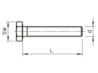 Dimensional drawing 2 OBO HHS M8x20 A4 Hexagon head bolt M8x20mm