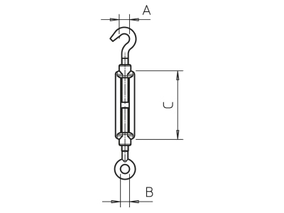 Mazeichnung 1 OBO 945 M12 A4 Spannschloss M12 945 M12 V4A