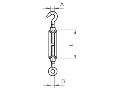 Mazeichnung 2 OBO 945 M12 A4 Spannschloss M12 945 M12 V4A