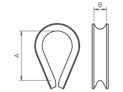 Mazeichnung 1 OBO 946 3 A4 Seilkausche 3mm 946 3 V4A