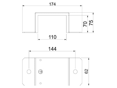 Mazeichnung 2 OBO BSKM VD 0711 Verbinder mit Dichtung 70x110mm