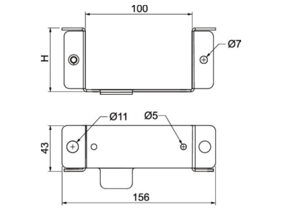 Dimensional drawing OBO BSKP V 0406 Accessory for fire resistant duct