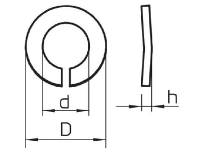Dimensional drawing 2 OBO LWS M6 A4 Serrated lock washer for M6 bolts
