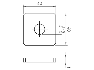 Dimensional drawing 2 OBO GMS 1 VP A2 Coupler for support profile rail