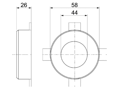 Dimensional drawing 3 OBO TCX 040 Fire sleeve for pipe