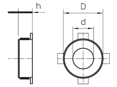 Dimensional drawing 2 OBO TCX 063 Fire sleeve for pipe