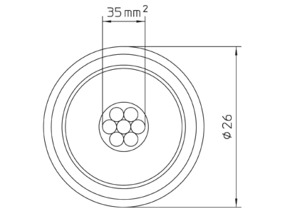 Ma�zeichnung 1 OBO isCon Pro  75GR 25m Isolierte Ableitung Rolle d 26mm  lgr