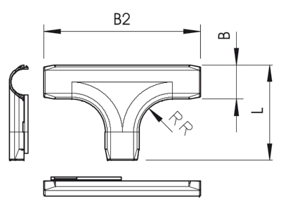 Mazeichnung OBO 2953 T M25 RW Quick Pipe T Stueck