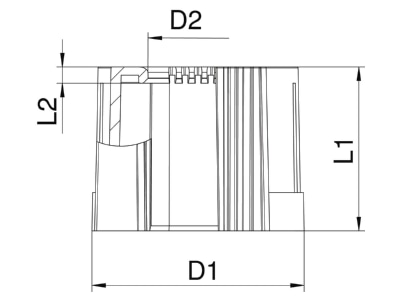 Mazeichnung 2 OBO 129 TB M20 Rohrendtuelle teilbar M20  PE  lgr