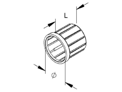 Dimensional drawing Kleinhuis 1590M16 End spout for tube 16mm