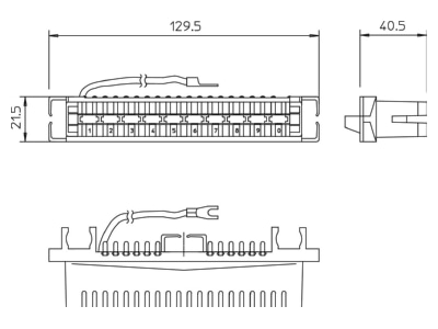 Dimensional drawing 2 OBO LSA E LEI Earthing strip LSA Plus connection