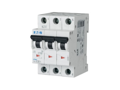 Product image view left 1 Eaton FAZ C63 3 Miniature circuit breaker 3 p C63A
