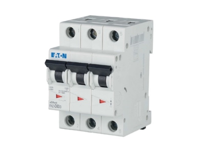 View left 2 Eaton FAZ C63 3 Miniature circuit breaker 3 p C63A
