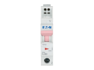 Vorderseite Eaton PLI D2 1 Leitungsschutzschalter D 2A  1p Steckkl 