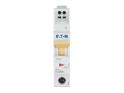 Front view Eaton PLI D13 1 Miniature circuit breaker 1 p D13A
