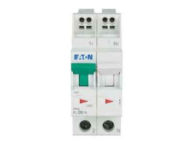 Front view Eaton PLI D6 1N Miniature circuit breaker 2 p D6A
