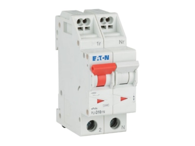 View right Eaton PLI D10 1N Miniature circuit breaker 2 p D10A