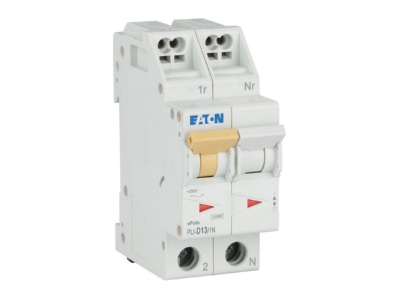 View right Eaton PLI D13 1N Miniature circuit breaker 2 p D13A