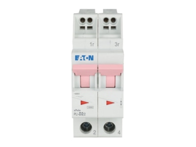 Front view Eaton PLI D2 2 Miniature circuit breaker 2 p D2A
