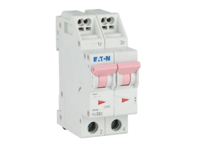 View right Eaton PLI D2 2 Miniature circuit breaker 2 p D2A
